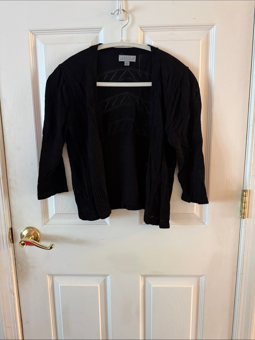 Joseph A. Black Open-Front 3/4 Sleeve Cardigan